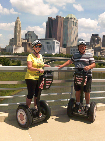 The two RV Gypsies on The Main Street Bridge in Columbus, Ohio